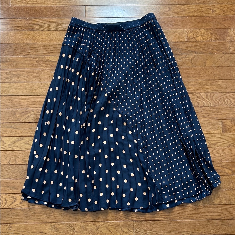 Navy Blue Polka Dot Skirt